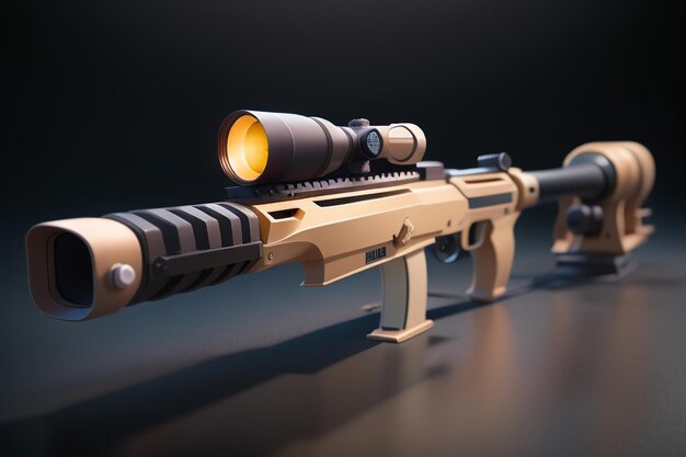 Foto anti-materieel sluipschuttersgeweer barrett wapen legeruitrusting geweer aanvalsuitrusting 3d-rendering pistool