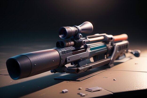 Anti materiel sniper rifle barrett weapon army equipment rifle attack equipment 3D rendering gun