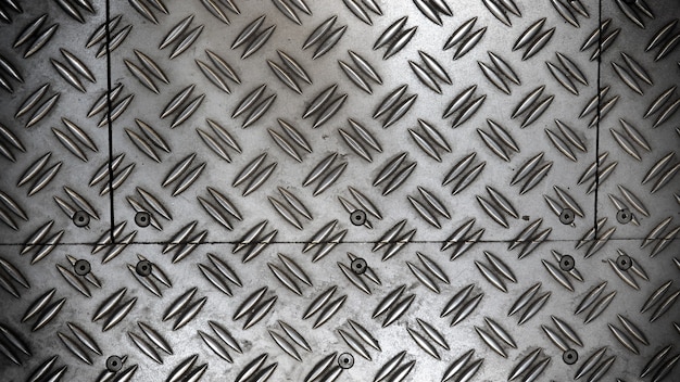 滑り止めの金属板の床の銀色の背景