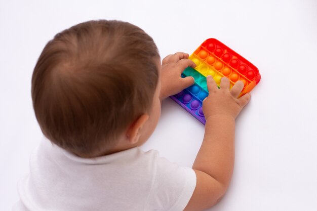 anti stress sensory pop it toys in a children's hands