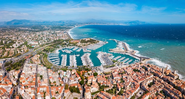 Antibes aerial panoramic view France