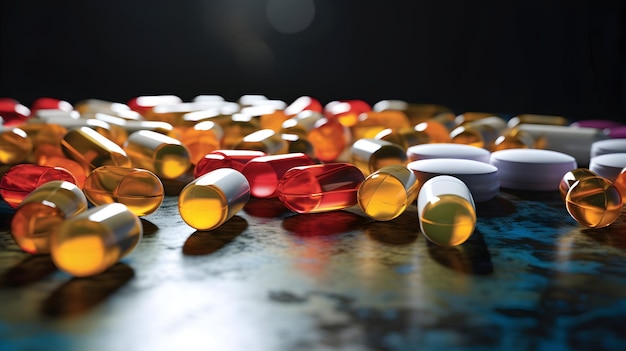 Antibiotic pills staged