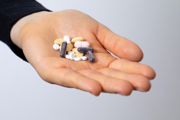 Antibiotics pills and painkiller