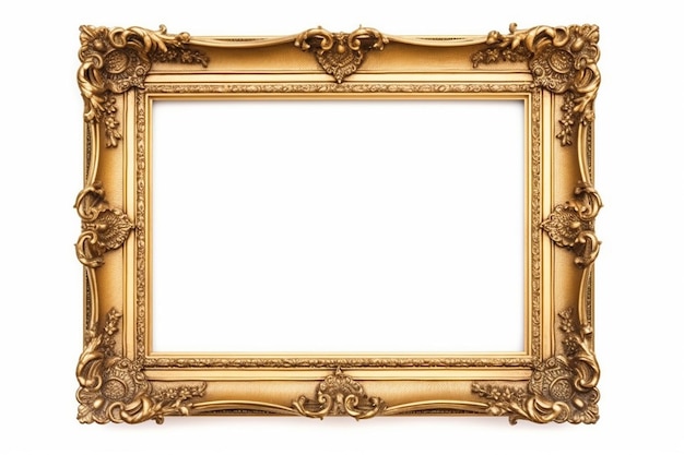 Antiek gouden frame dat op de witte achtergrond wordt geïsoleerd