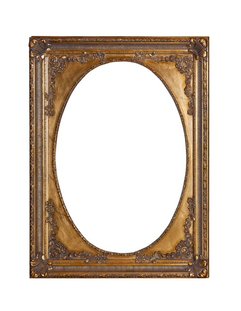 Antiek gouden frame voor schilderij geïsoleerd op een witte achtergrond