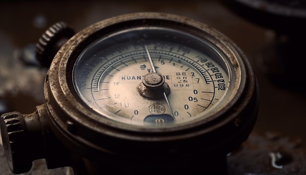 Foto antiek peilwiel meet de nauwkeurigheid van de industrietemperatuur gegenereerd door ai