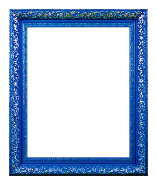 Antieke blauwe en gouden frame geïsoleerd op de witte background