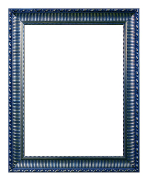 Antieke blauwe frame geïsoleerd op de witte achtergrond vintage style