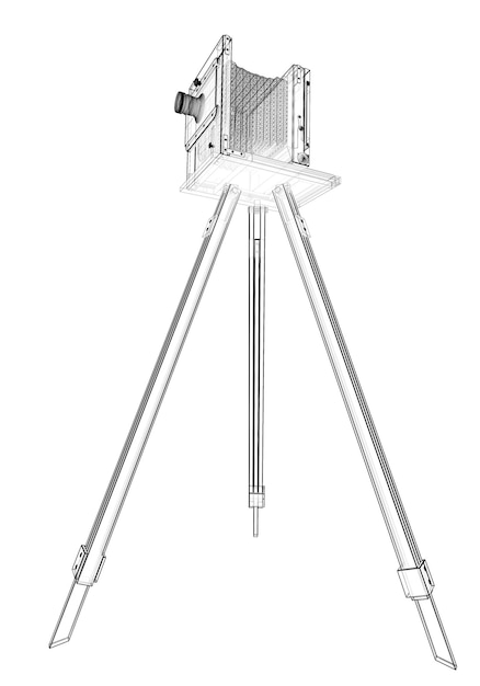 Antieke camera op statief in het achtergrondframemodel