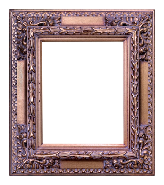 Antieke gouden frame geïsoleerd op de witte achtergrond vintage style