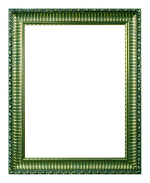 Antieke groene frame geïsoleerd op de witte achtergrond vintage style