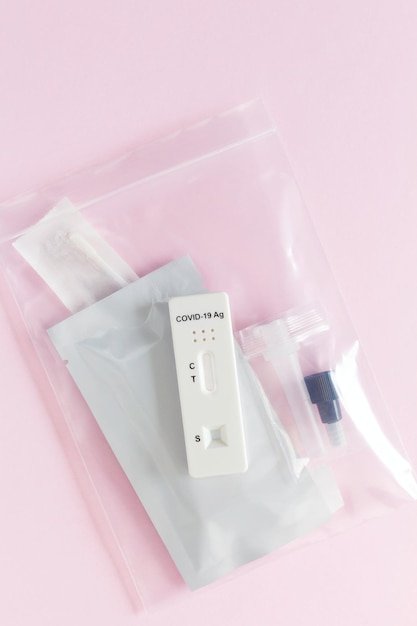 Antigen rapid test kit of covid in plastic healthcare check concept high quality photo