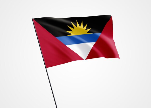 Antigua and Barbuda flag flying high in the isolated background November 1st independence day