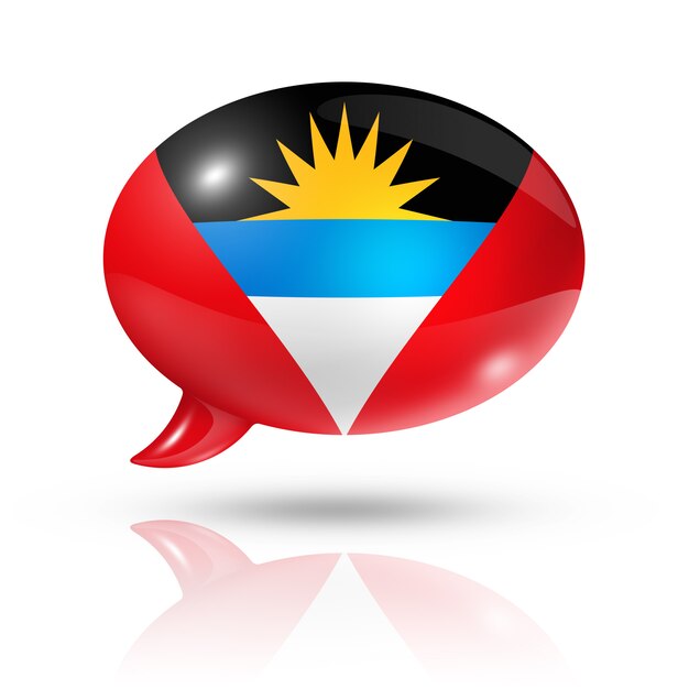 Photo antigua and barbuda flag speech bubble