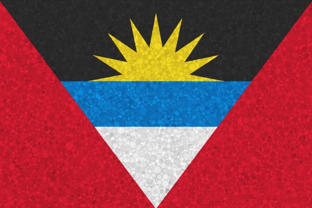 Antigua and Barbuda flag on styrofoam texture