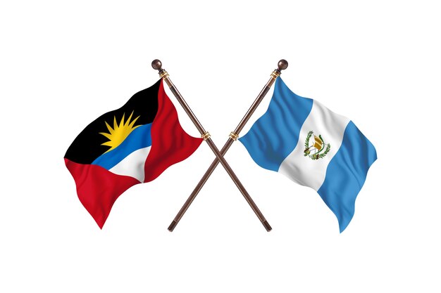 アンティグアバーブーダ対グアテマラ2カ国旗背景