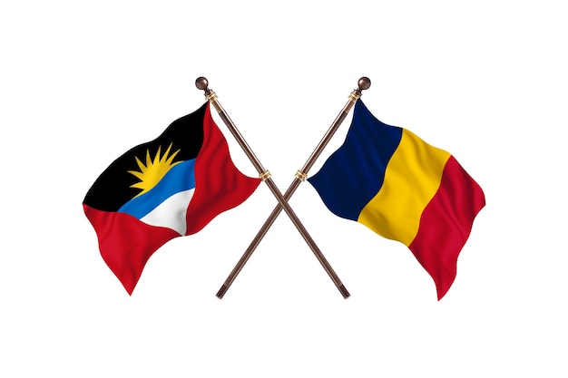 Antigua en Barbuda versus Tsjaad Twee landen vlaggen achtergrond