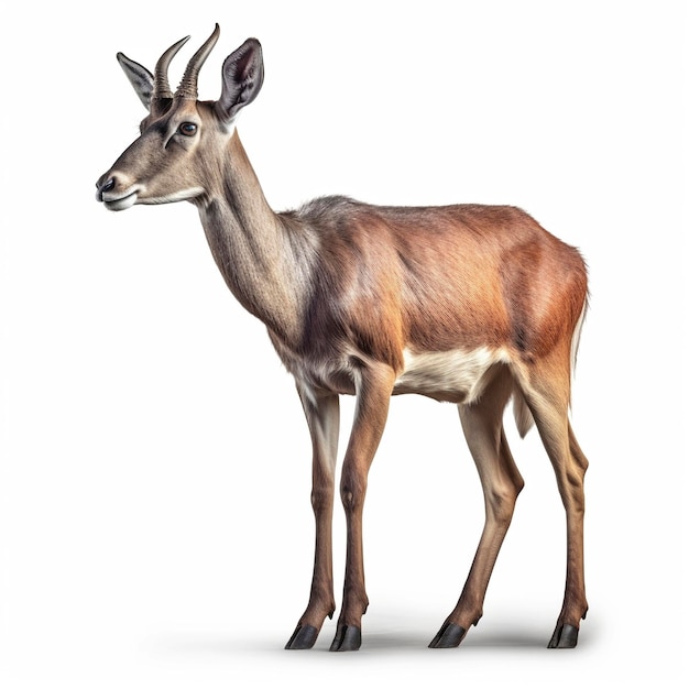 Antilope geïsoleerd op witte achtergrond Generatieve AI