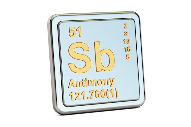 Foto antimonium sb stibium chemisch element teken 3d weergave