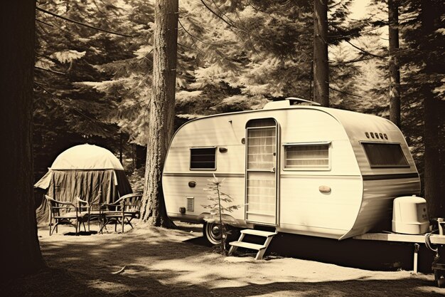 Antique Alpine Ambiance vintage camping photo