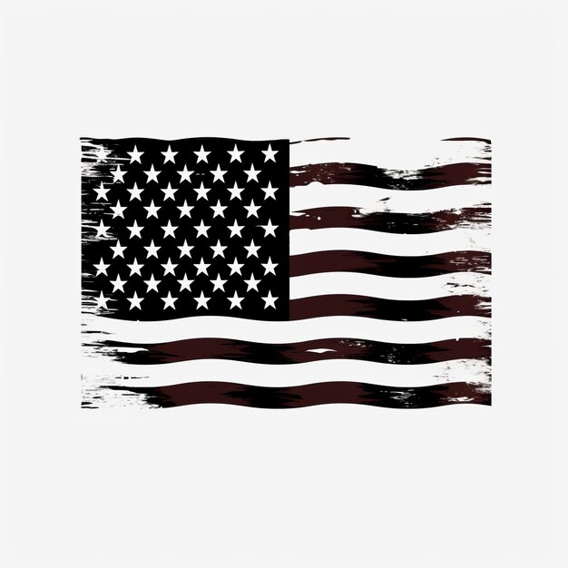 Antique American Flag A Minimalistic Monochrome Logo with a Solid Color on a Transparent Backgroun