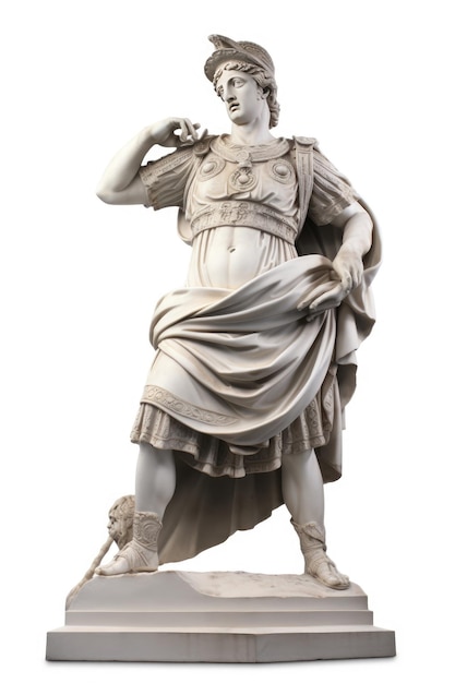 Foto statua antica di apollo belvedere su sfondo bianco