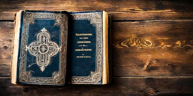テーブル に 置か れ た 古代 の 聖書 宗教 の 知恵