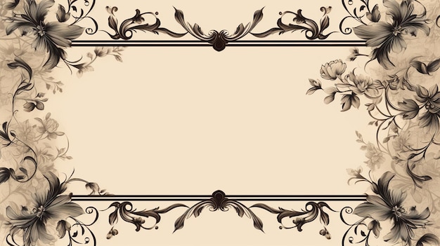 antique black floral frame vintage background