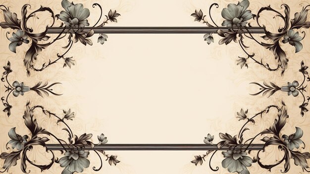 Photo antique black floral frame vintage background