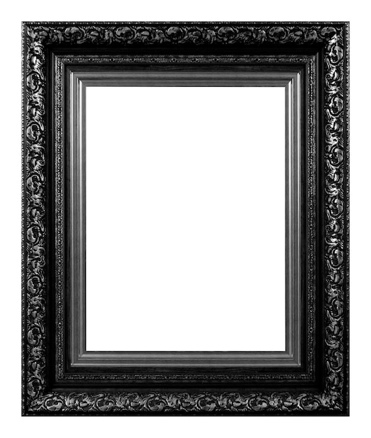 Photo antique black frame isolated on the white background