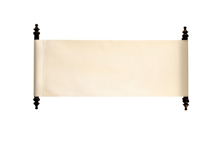 Photo antique blank sign thai style on white background.