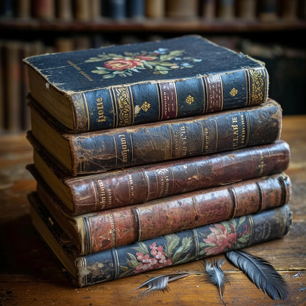 Antique books and quills