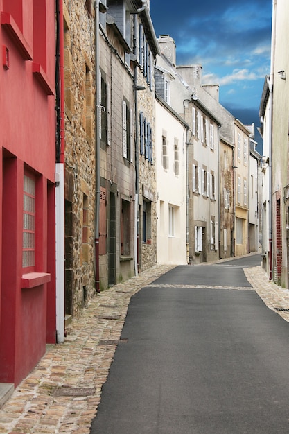 Antique Breton village lane