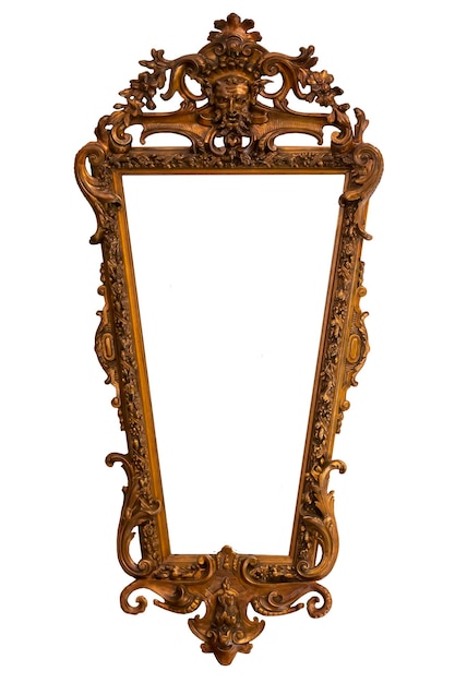 Antique bronze frame on a white background