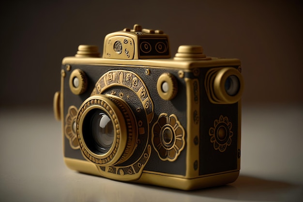 an antique camera made of porcelain Camera fit for an emperor plated in gold