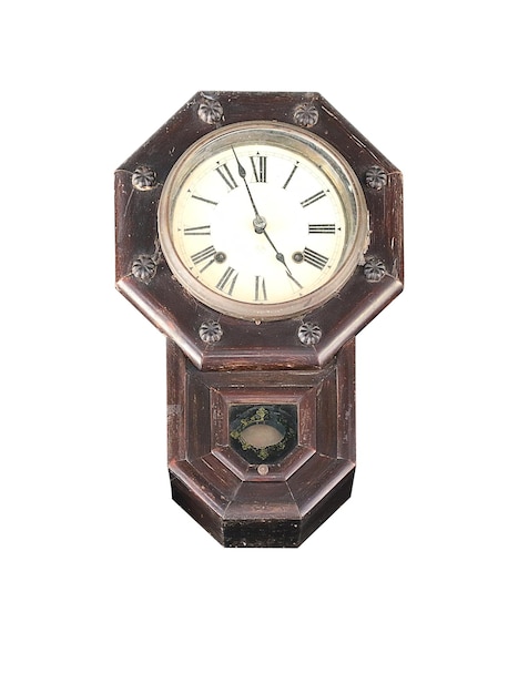 Antique clock on a white background