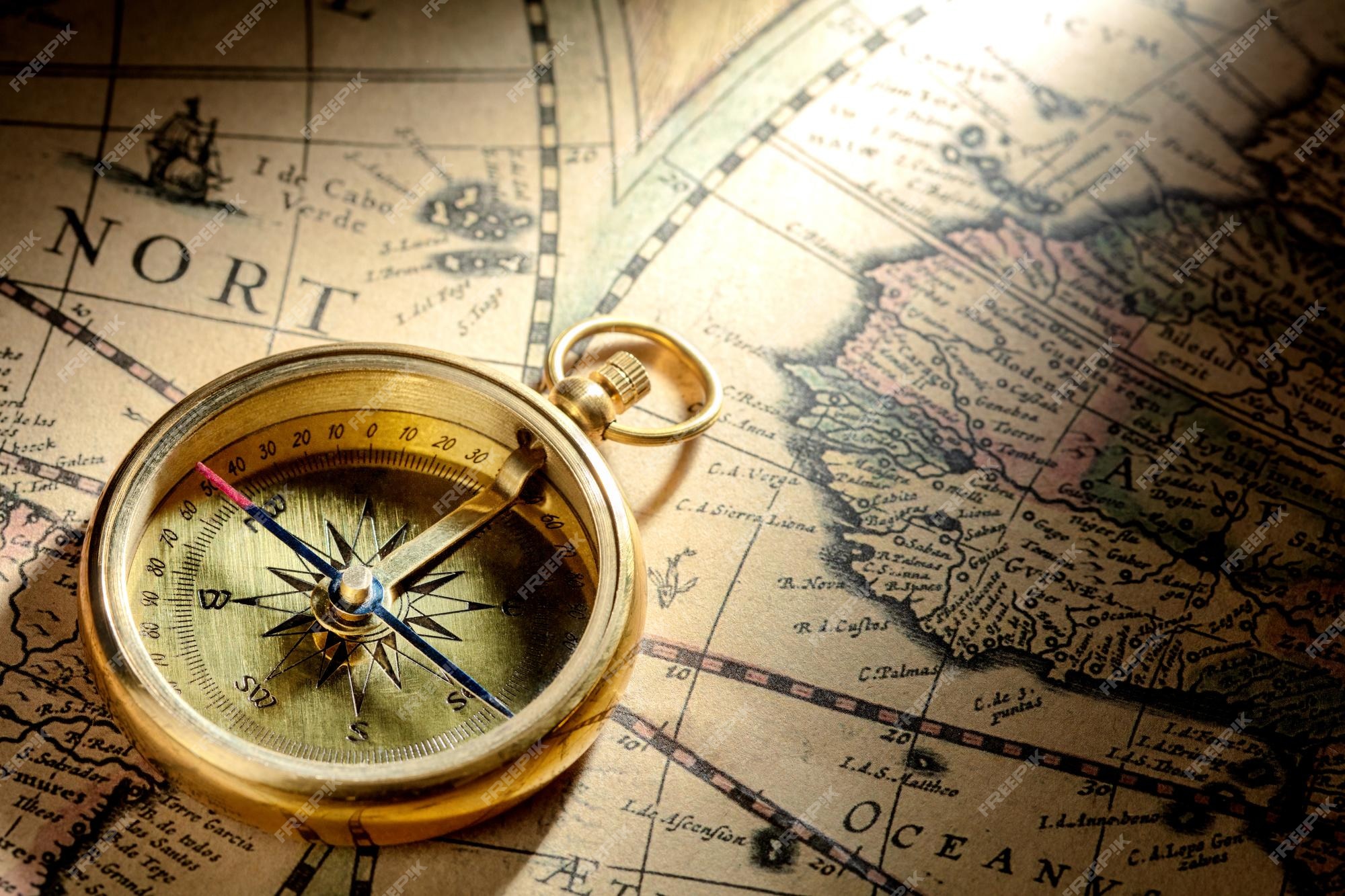 Compass And Chess On Old Map Stock Photo, Picture and Royalty Free Image.  Image 41531877.