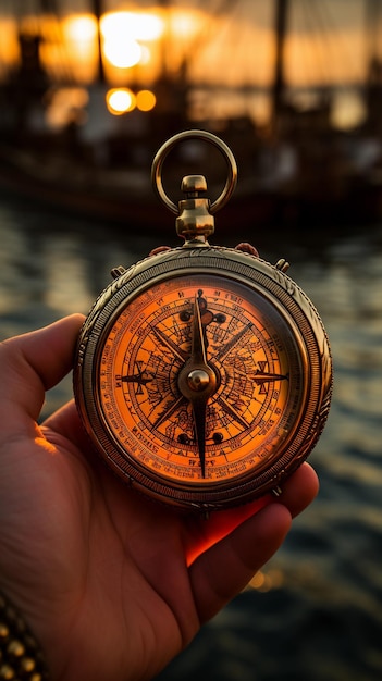 Antique compass marine compass