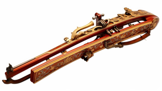 Antique Crossbow from Qing Era on White Background