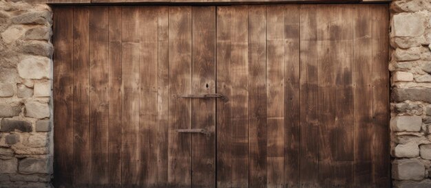 Antique door made of brown wood