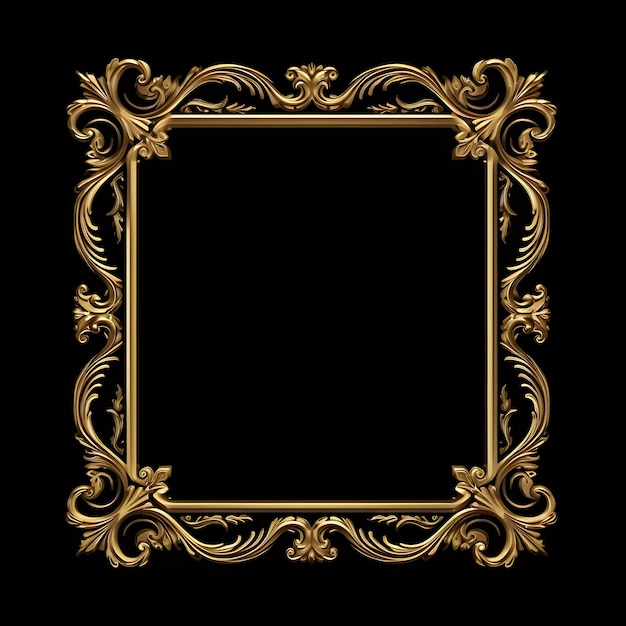 Photo antique elegant retro royal luxury gold and white color decorative ornamental frame isolated