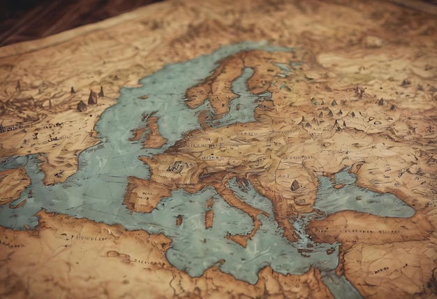 Foto mappa di fantasia antica cartografia antica mappa del tesoro