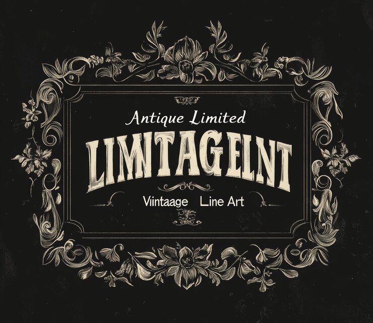 Photo an antique frame with a vintage border and a handdrawn western label