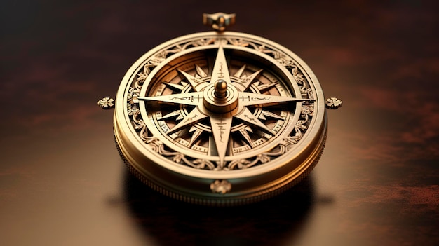 Antique Gold Compass Rose