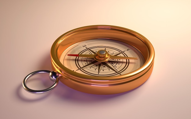 Photo antique gold compass