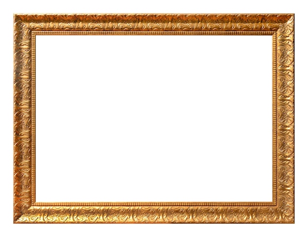 Antique gold frame isolated on the white background vintage style