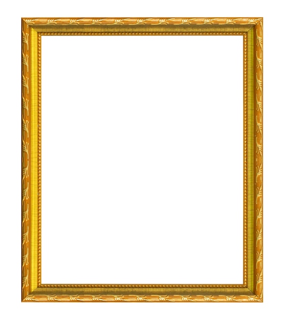 Foto cornice dorata antica isolata su sfondo bianco