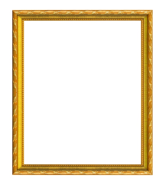 antique golden frame isolated on white background