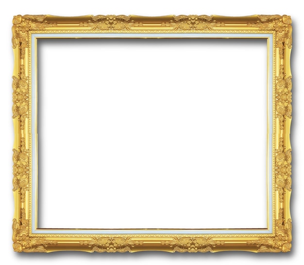 Photo antique golden frame isolated on white background