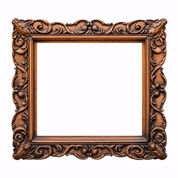 Photo antique golden frame isolated on white background